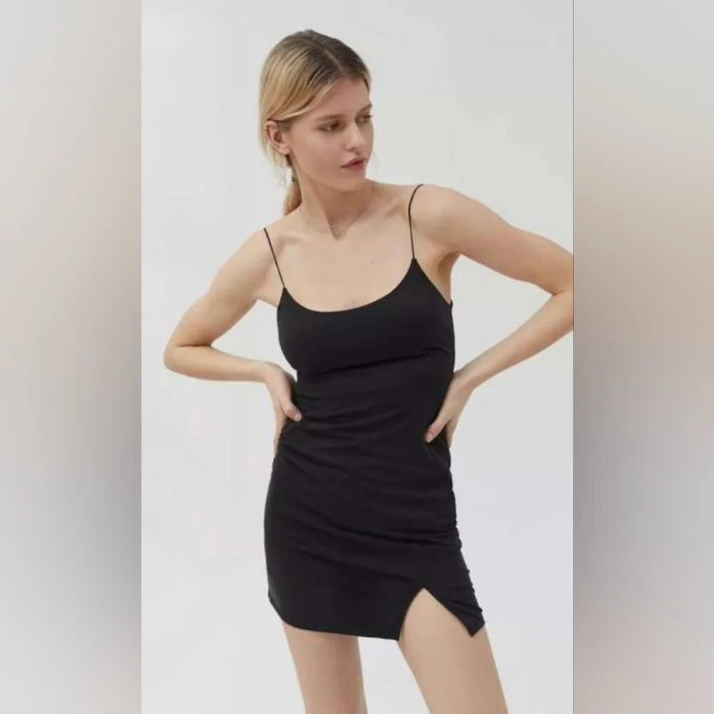 Urban Outfitters - Strappy Soho Cupro Bodycon Mini Dress | Size Medium, Black - Picture 6 of 15